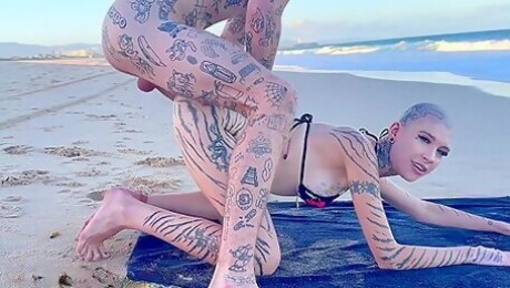 Fucking & Fisting My Wifes Best Friend At Public Nude Beach While People Watch From Afar!