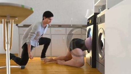 My Stepmom got Stuck In The Washing Machine - 3D Hentai Animated Porn With Sound - APOCALUST