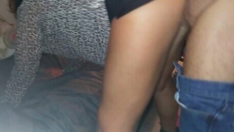 Horny tinder milf pulls up her skirt after coming home from party